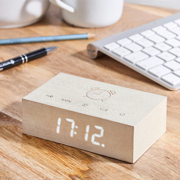 Réveil Flip Click Clock - Erable Blanc - Image 4